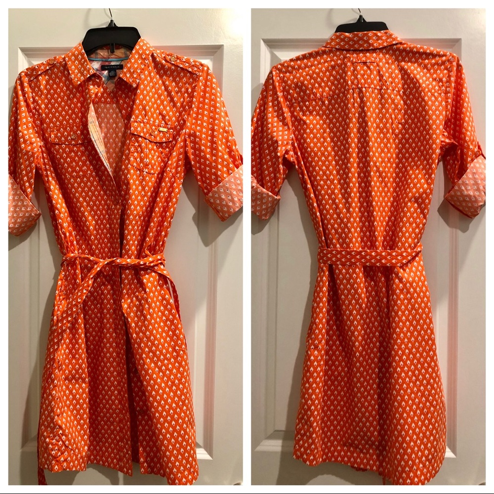 Print Shirt Dress TOMMY HILFIGER Orange